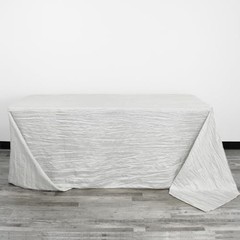 – 90 x 132 Inch 6ft Rectangular Crinkle Taffeta 132″ x 90″ (Rectangular) White