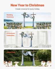 Artificial Wedding Arch Flowers Kit Blue With 2 Pcs Flowers 2 Pcs Drapes