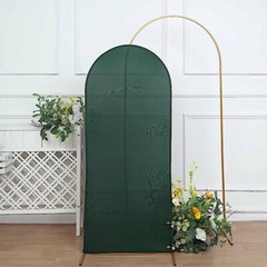 5 ft HUNTER GREEN Matte Fitted Spandex Round Top Arch Backdrop STAND COVER Party