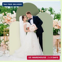 VitalCozy Set of 3 Wedding Arch Cover 4ft, 5ft, 6ft Fabric Arch Backdrop Cover D