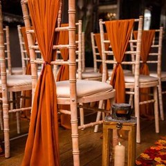 CHAIR COVER WEDDING DÉCOR DRAPING CHIFFON VERTICAL DRAPES VARIOUS COLOURS