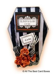 Beetlejuice,Halloween Wedding,card box,coffin,black,orange,til death do us part,