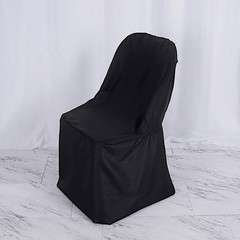 100 Black Polyester FOLDING Flat CHAIR COVERS Wedding Party Banquet Decorations