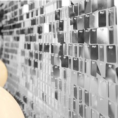 24 Silver Square Sequin Shimmer Wall Photo Backdrop Panels Party Decorations