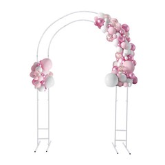7.2ft Metal Wedding Arch White Garden Arch With Base 150×220cm Wide Sturdy Metal