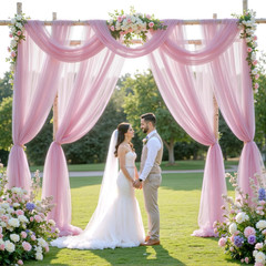 Wedding Arch Draping Fabric Backdrop 1 Panel 60″ X 26Ft Dusty Rose Drapes Curtai
