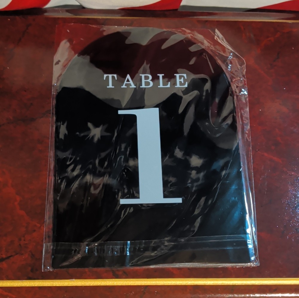 Black and White Wedding Table Numbers Set 1-15 Venue Decoration Signs Numbers