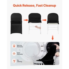 Uimoso 150PCS Black Stretch Spandex Chair Covers for Events and Dining