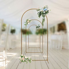 3 Pcs Arch Backdrop Stand Wedding Backdrop Gold Stand For Wedding Ceremony Metal