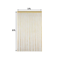 GOLD 3×8 ft Silk Tassels CURTAIN Fringe Backdrop Wedding Home Window Decorations