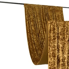 GOLD 5 ft Premium Velvet Backdrop Curtain Party Wedding Event Booth Decorations