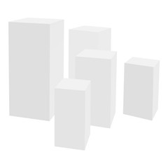 5 Pack Modern Square Cake Pedestal Stands Iron White For Cake Shops Weddings