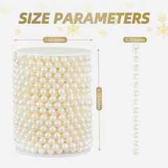 48 Feet Faux Pearl Beads Garland 8Mm Craft String Pearls for Wedding Centerpiece