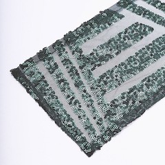 5 HUNTER GREEN Tulle CHAIR SASHES Sequins Geometric Pattern Party Events