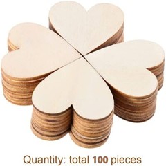 100pcs 4CM/1.57inch Rustic Wooden Love Heart Wedding Table Scatter heart2