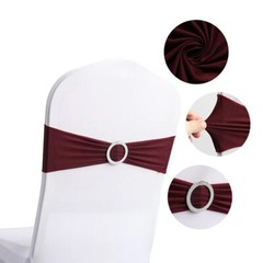 25/50/100 – Spandex Stretch Chair Sash Elastic Bow with Buckle