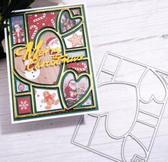 Heart Rectangle Frame Metal Die Cuts,Splicing Rectangular Background Wedding …