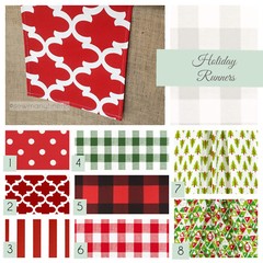 Christmas Holiday Table Runner Table Centerpiece Red and Green Linens Home Decor