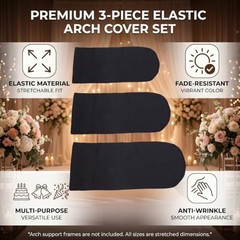 Arch Backdrop Cover 3-Piece Set Stretch Spandex 4ft 5ft 6ft | Wrinkle-free