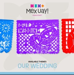 Our wedding. Party Banners~ 3 Pack 18ft each Banner-Plastic Papel Picado.