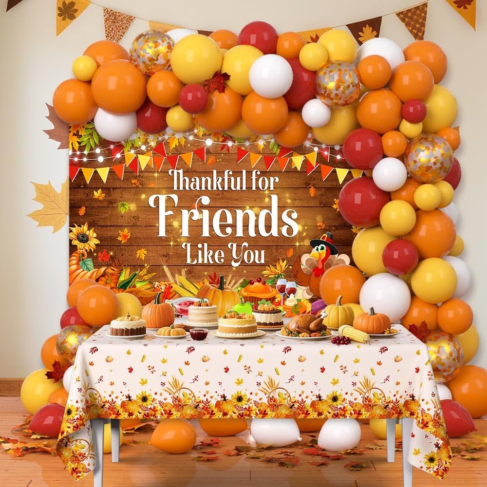 Happy Friendsgiving Party Decorations, Thanksgiving Harvest Balloons Garland …