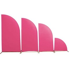 4 Matte FUCHSIA Fitted Spandex Half Moon Wedding Arch Backdrop STAND COVERS