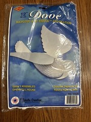 Beistle VTG 1980s Wedding Dove Decoration Hanging Art Tissue Honeycomb 1982 USA