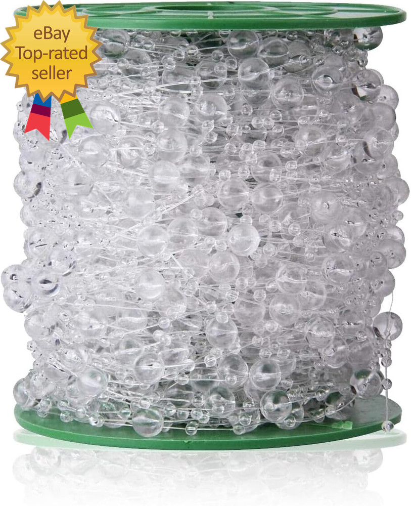 200 Feet Roll Clear Crystal Acrylic Party Garland Centerpiece Bridal Bouquet