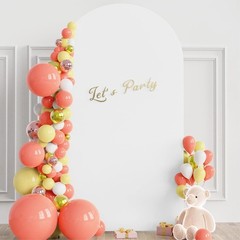 7.2 FT Wedding Arch Backdrop Stand and White Arch Cover Metal Arch Stand