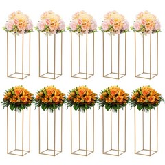10PC 31.5 in Tall Gold Metal Flower Stand for Wedding Table Centerpieces GOOD