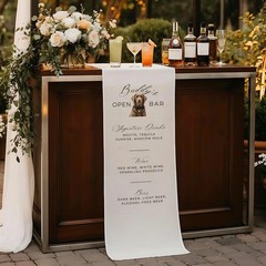 Custom Dog Wedding Open Bar Sign Fabric Pet Menu Banner