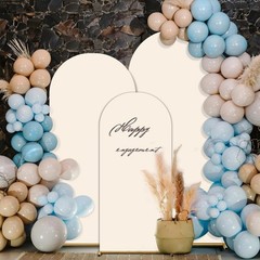 Versatile 3-Pc Spandex Arch Covers for Weddings, Showers & More – 6-7.2 FT Beige