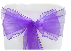 LAVENDER ORGANZA SASHES CHAIR DECORATIVE FOR WEDDINGS PACK OF 25- 4 PACKS TOTAL