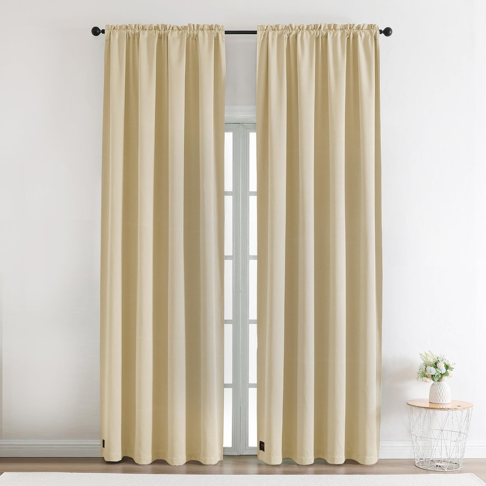Fire Retardant Curtain, Rod Pocket Flame Resistant Blackout Curtains for Scho…