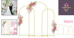 All-Occasion Gold Arch Backdrop Stand Set – 7.2FT, 6.6FT, 6FT for Elegant Decor
