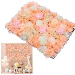 6pcs Artificial Flower Wall Panels Wedding DIY Silk Petals Floral Backdrop Decor