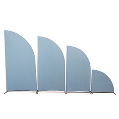 4 Matte DUSTY BLUE Fitted Spandex Half Moon Wedding Arch Backdrop STAND COVERS