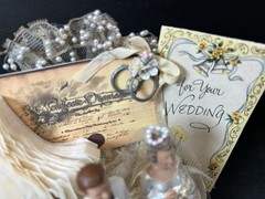 Vintage Handmade Bride & Groom Wedding Table Centerpiece Decoration