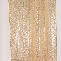2 GOLD 8ft x 2ft Sequined Backdrop Curtain with Rod Pockets Wedding Decorations