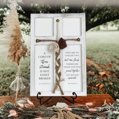 A Cord of Three Strands Wedding Sign, Solid Wood Wedding Rustic Boho Decor, M…