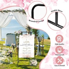 Wedding Welcome Sign Holder Adjustable Metal Floor Easel Stand & Hanging Straps
