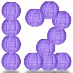 Quasimoon 12 PACK | 14″ Violet Nylon Lantern, Even Ribbing, Durable, Hanging …