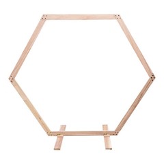 7.1 FT Hexagon Wood Wedding Arch Frame Decor Wood Hexagon Arch Backdrop Stand