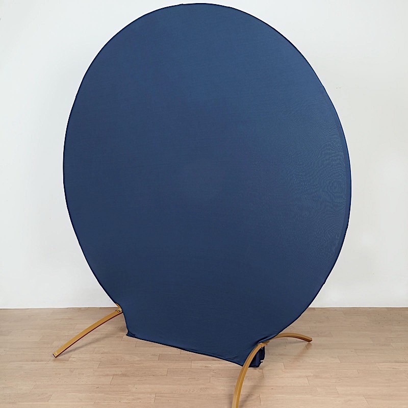 NAVY BLUE 7.5 ft Fitted Spandex Round BACKDROP STAND COVER Party Wedding