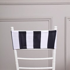 5 Black White 5×14 in Striped Spandex Stretchable CHAIR SASHES Party Decorations