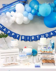 Navy Blue Happy Birthday Banner Nautical Theme Boys Birthday Party Supplies G…
