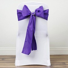 10 Purple Polyester CHAIR SASHES Ties Bows Wedding Party Ceremony Decorations