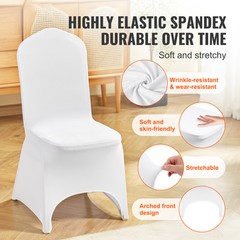 Universal 100 pcs Polyester Spandex Wedding Chair Covers Arched Front White