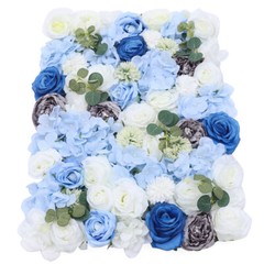 6 Pieces 23.62*15.74″ Silk Blue& White& Green Artificial Flowers Wall Decoration