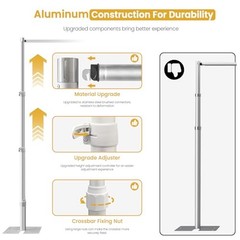10ft x 10ft Adjustable Backdrop Stand Kit – Heavy Duty Pipe and Drape Silver